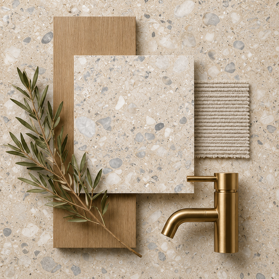 Lorne Beige Terrazzo Look Matte Tile