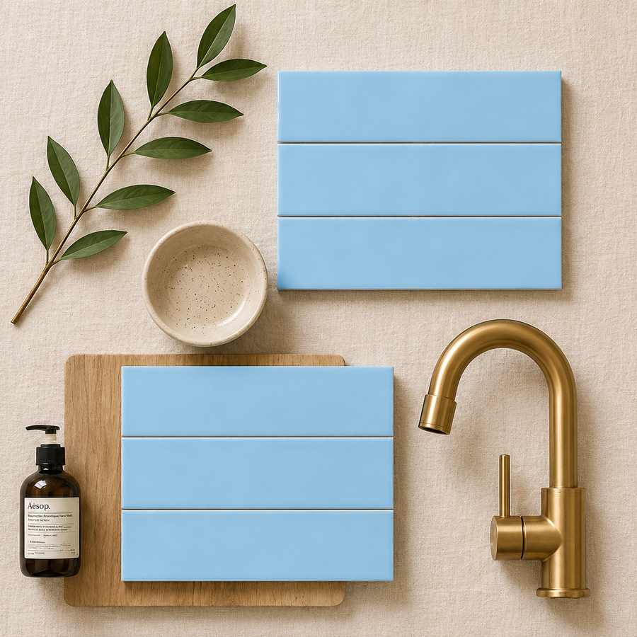 Geelong Sky Blue Gloss Kit Kat Tile