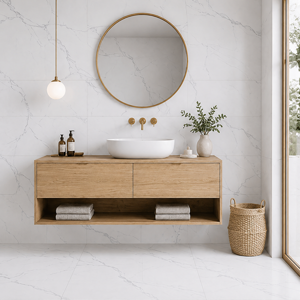 Kangaroo Bay Carrara Marble Look Matte Tile