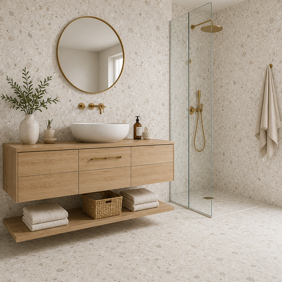 Lorne Ivory Terrazzo Look Matte Tile