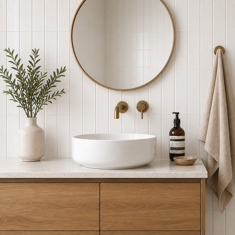 Esperance White Antique Gloss Mini Subway Tile