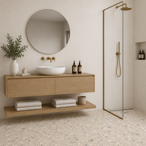 Lorne Beige Terrazzo Look Matte Tile