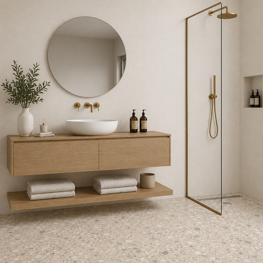 Lorne Beige Terrazzo Look Matte Tile