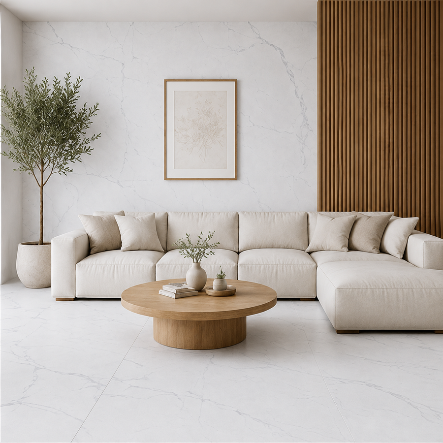 Kangaroo Bay Carrara Marble Look Matte Tile