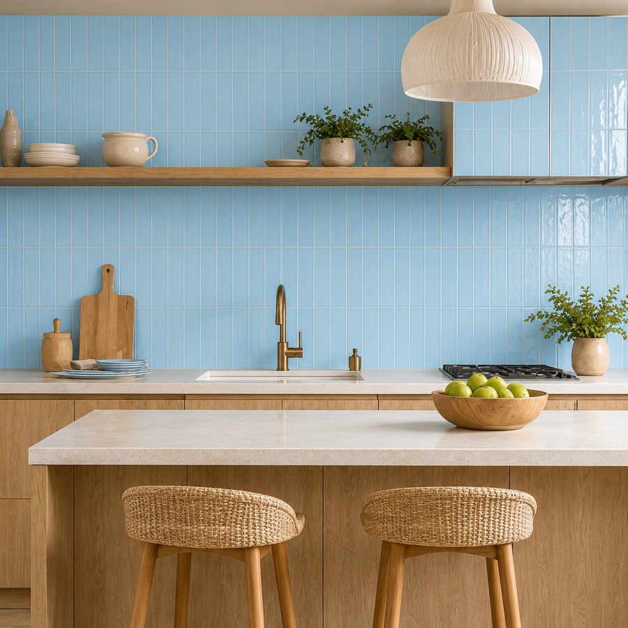 Geelong Sky Blue Gloss Kit Kat Tile