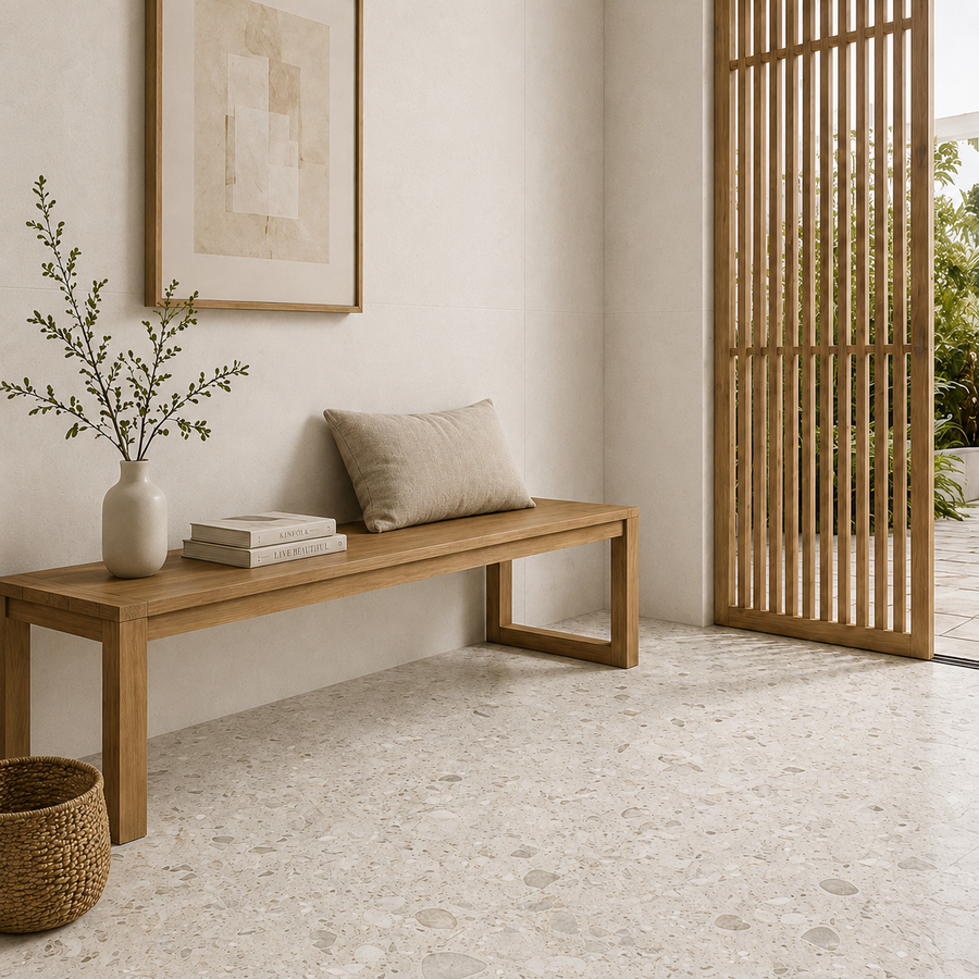 Lorne Ivory Terrazzo Look Matte Tile