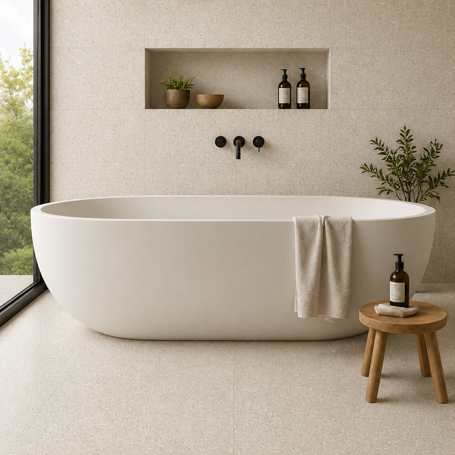 Robe Cream Limestone Look Structured Tile