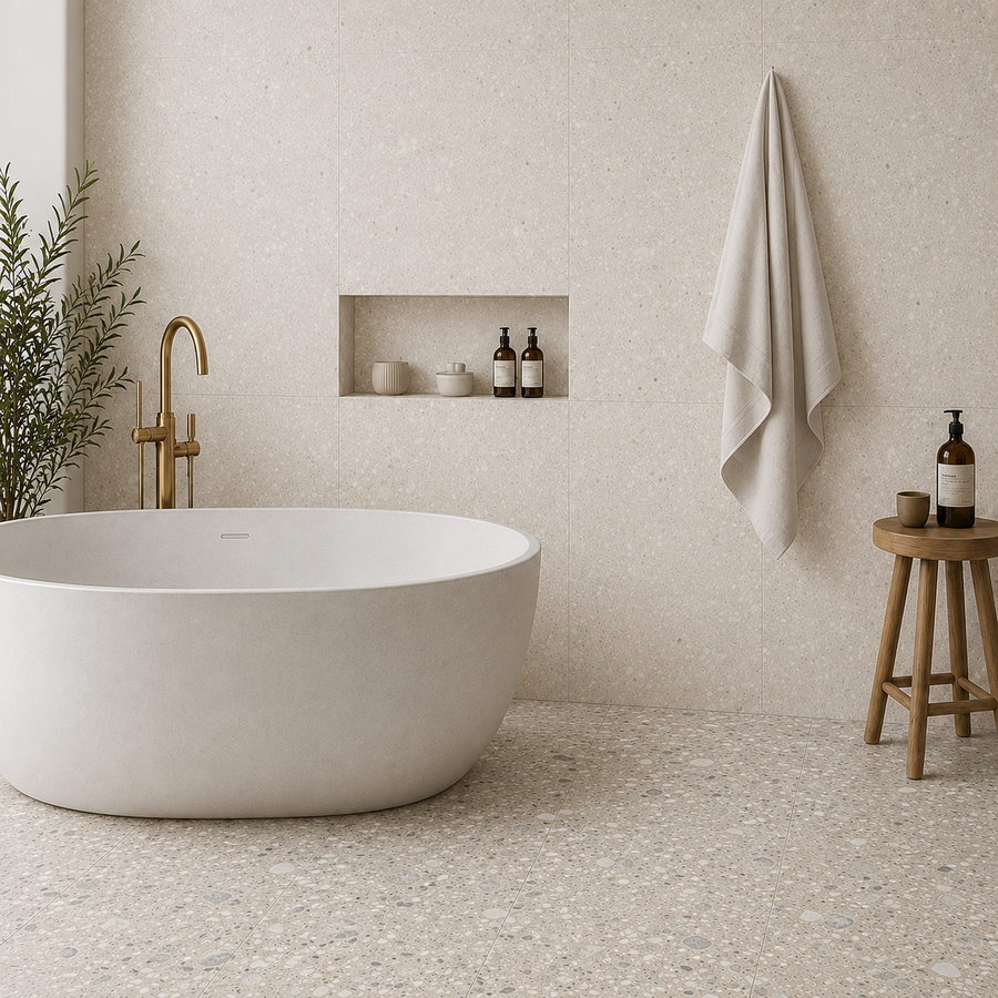 Lorne Beige Terrazzo Look Matte Tile