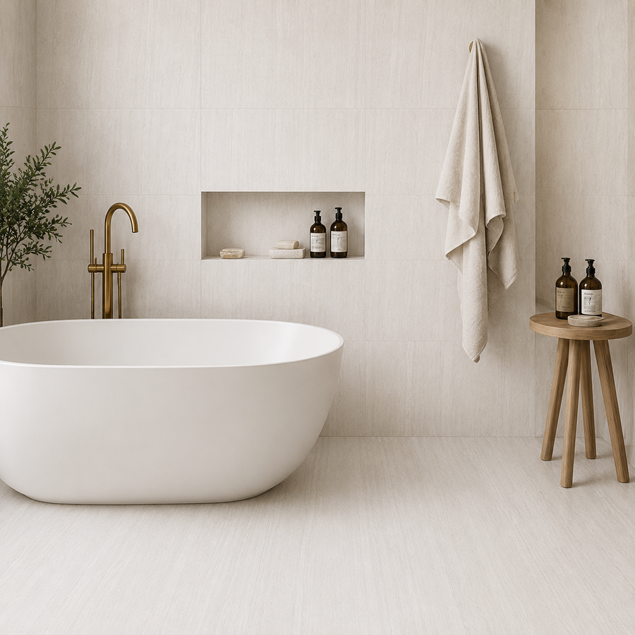 Flinders White Stone Look Matte Tile