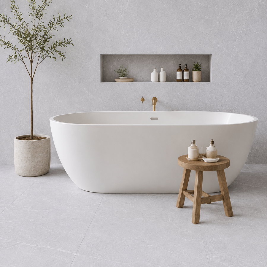 Kangaroo Bay Grey Marble Look Matte Tile