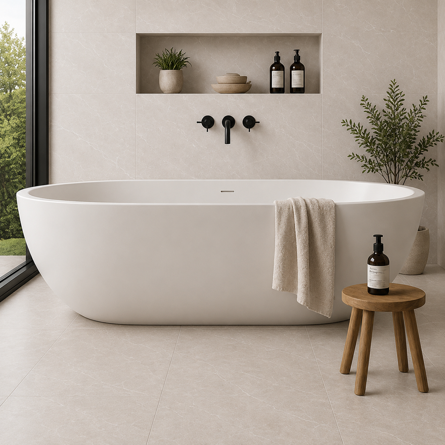 Robe Beige Limestone Look Matte Tile
