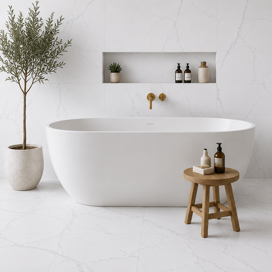 Kangaroo Bay Carrara Marble Look Matte Tile