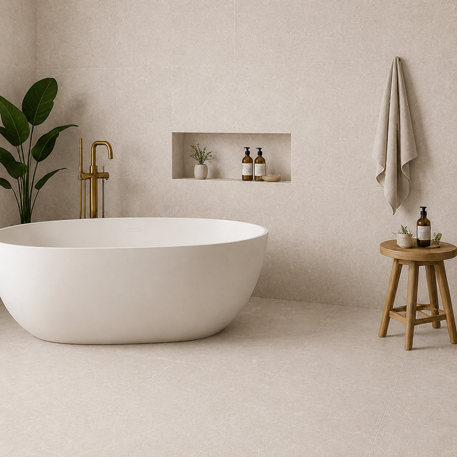 Tanami White Concrete Look Matte Tile