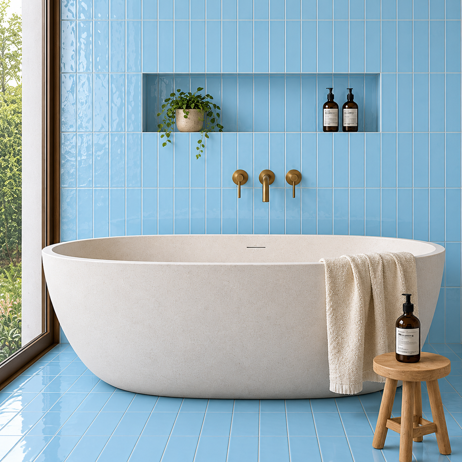 Geelong Sky Blue Gloss Kit Kat Tile