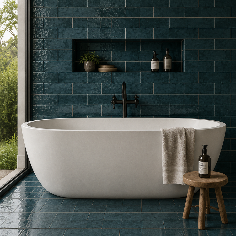 Esperance Teal Gloss Subway Tile