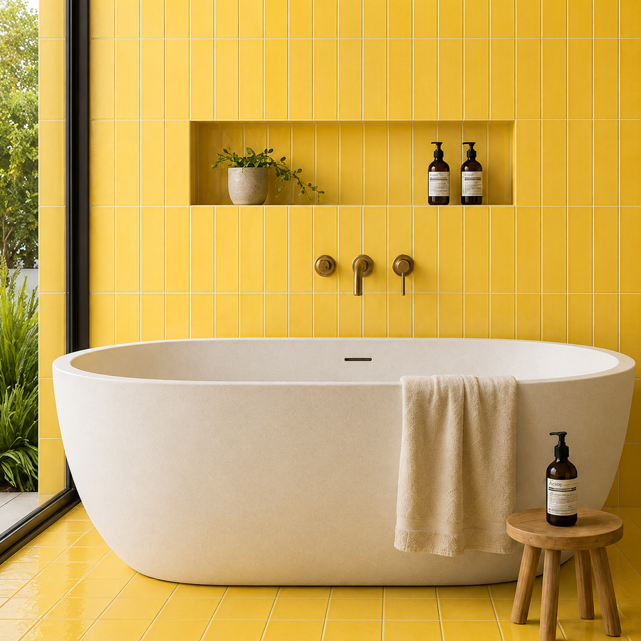 Esperance Mustard Antique Gloss Mini Subway Tile