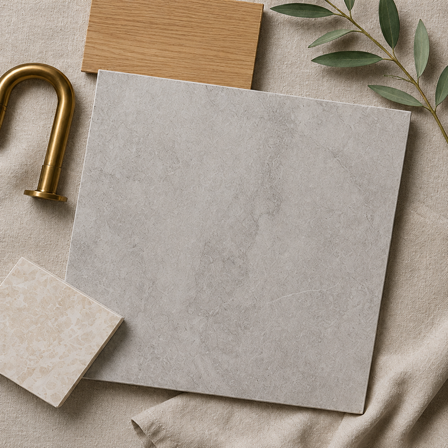 Adelaide Travertine Look Grey Matte Tile
