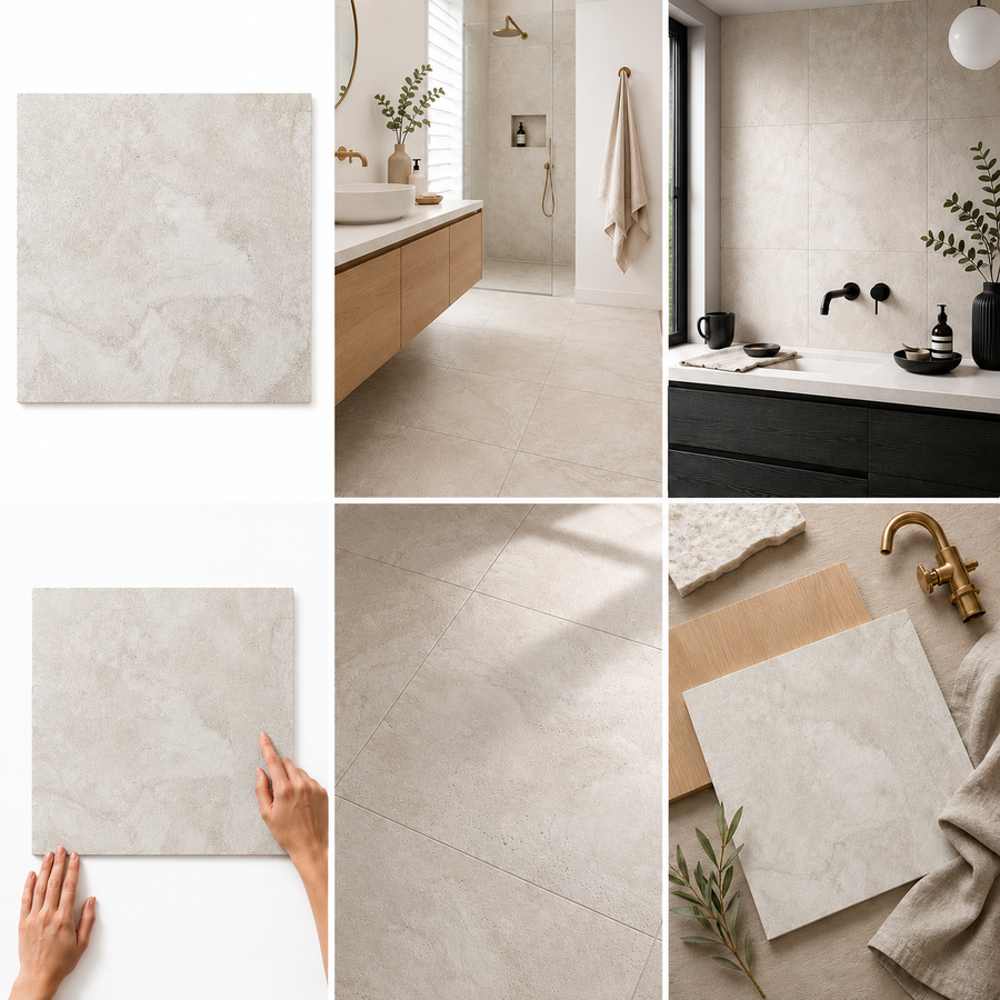 Adelaide Travertine Look Ivory Matte Tile