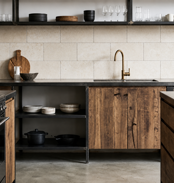 Bicheno French Pattern Travertine Look Beige Matte Tile