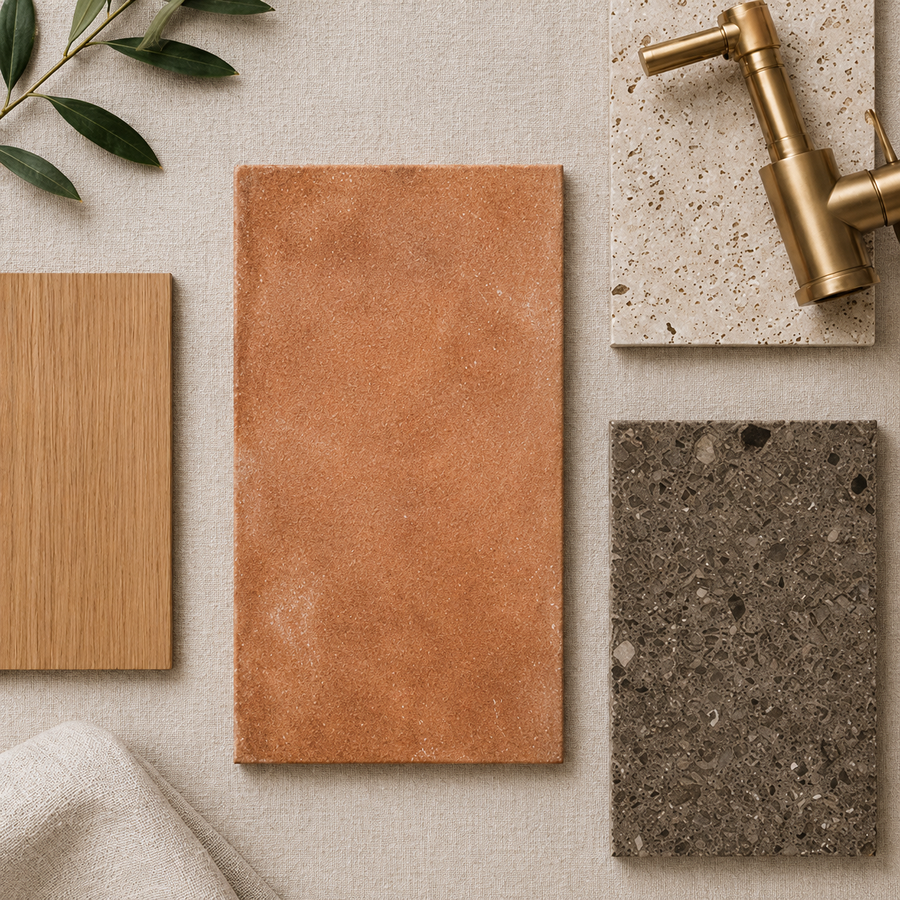 Cradle Terracotta Encaustic Look Square Tile