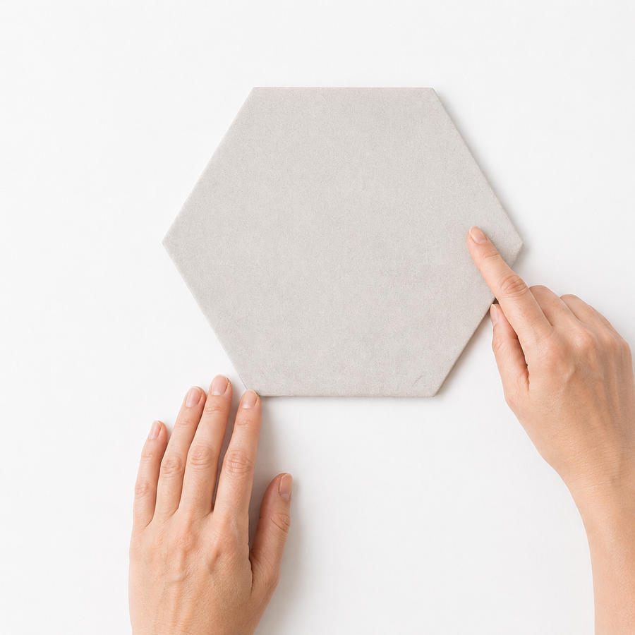 Daintree White Encaustic Look Hexagon Tile