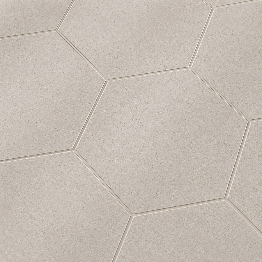Daintree White Encaustic Look Hexagon Tile