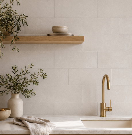Daintree White Encaustic Look Square Tile