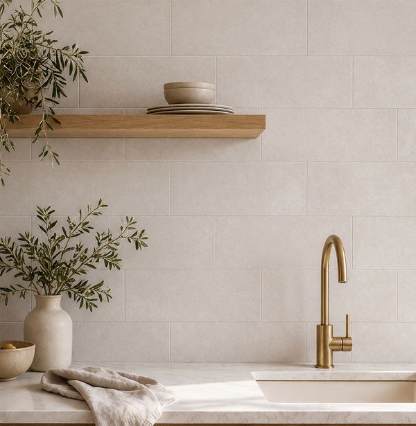 Daintree White Encaustic Look Square Tile