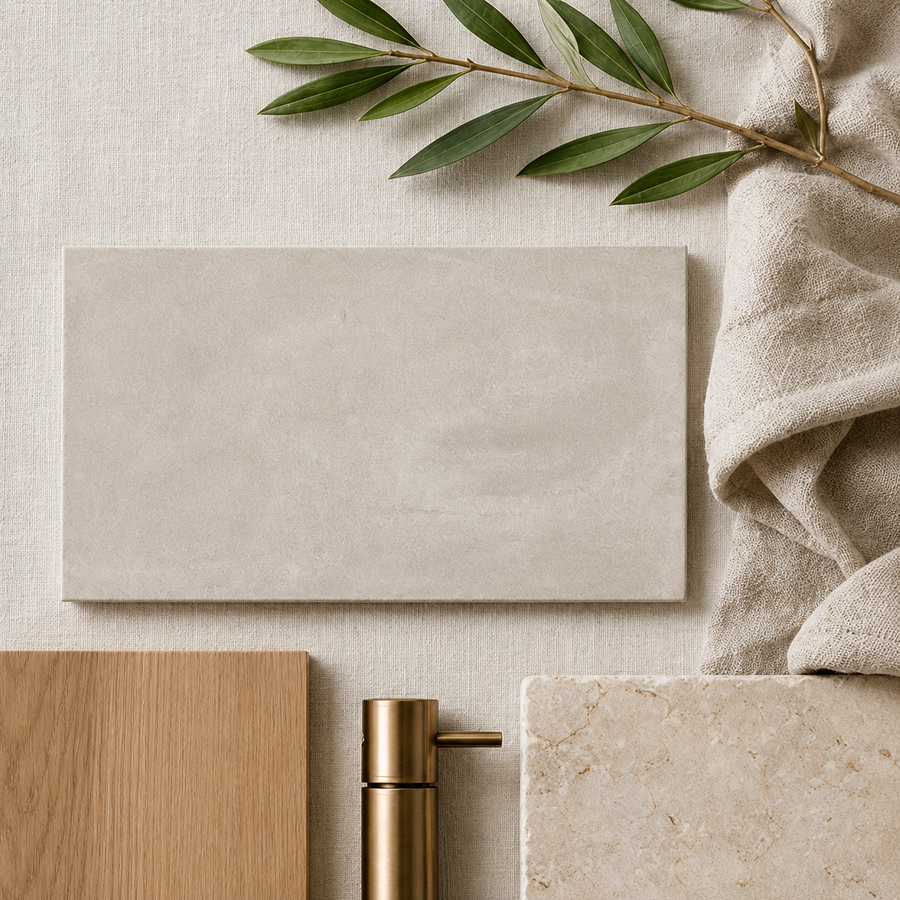 Daintree White Encaustic Look Square Tile