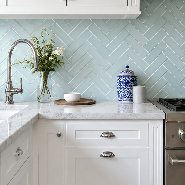 Esperance Gloss Mini Subway Duck Egg Blue Tile