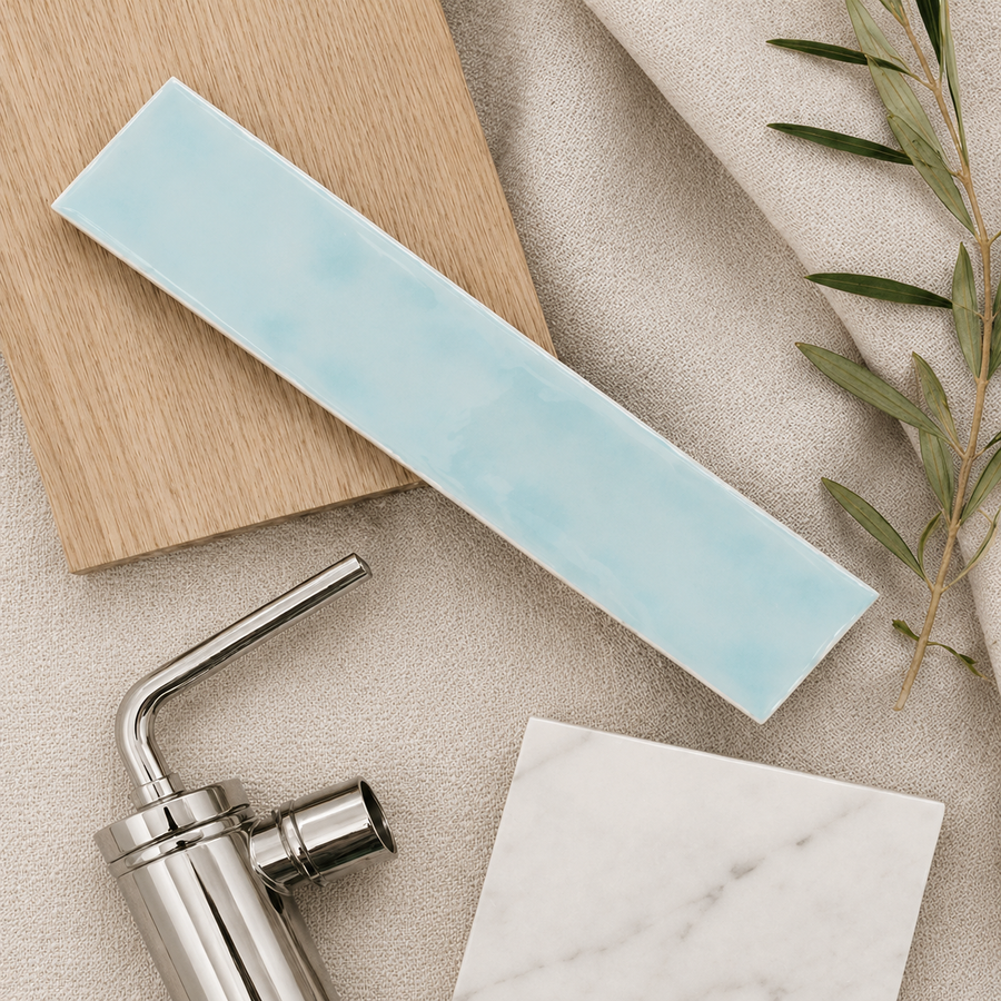 Esperance Gloss Mini Subway Duck Egg Blue Tile