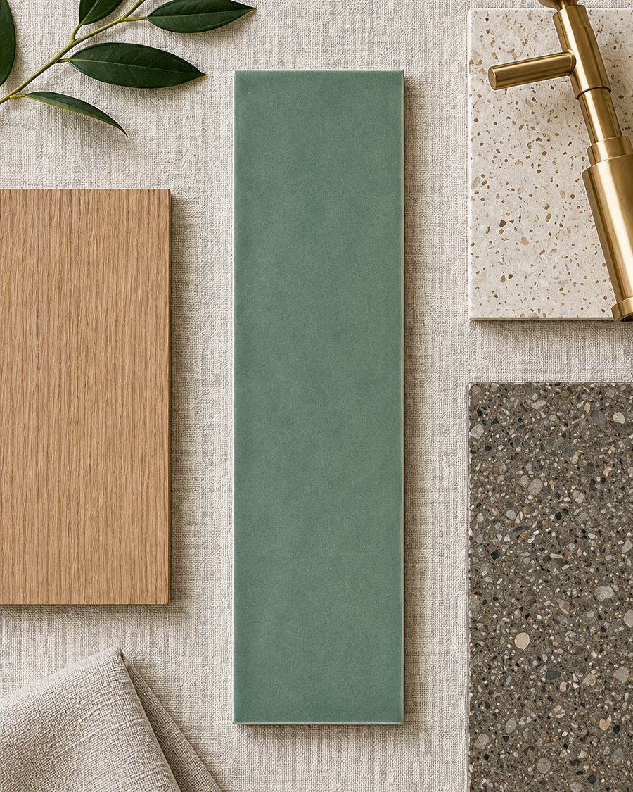Esperance Gloss Mini Subway Jade Green Tile
