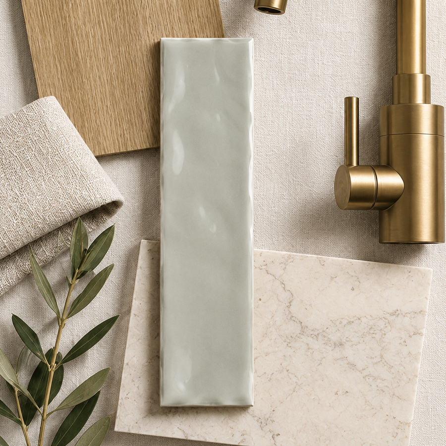 Esperance Gloss Mini Subway Sage Green Tile