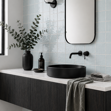 Esperance Gloss Sky Blue Small Square Tile
