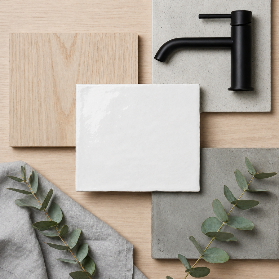 Esperance Matte White Small Square Tile