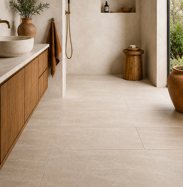 Hobart Travertine Look Beige Matte Tile