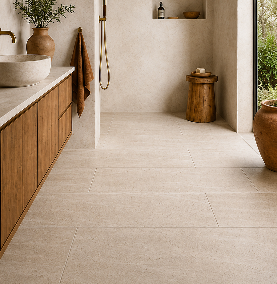Hobart Travertine Look Beige Matte Tile