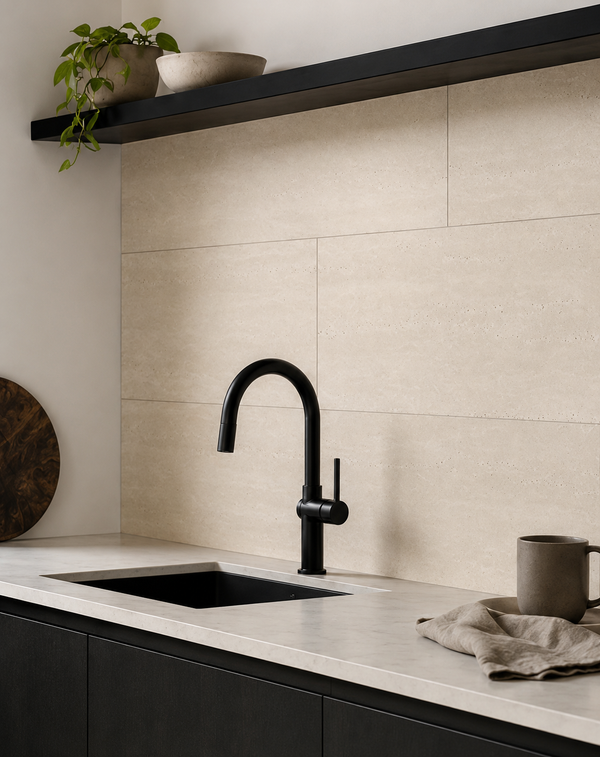 Hobart Travertine Look Ivory Matte Tile