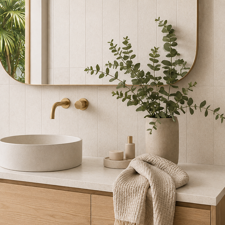 Karratha Matte White Stone Look Tile (300×600)