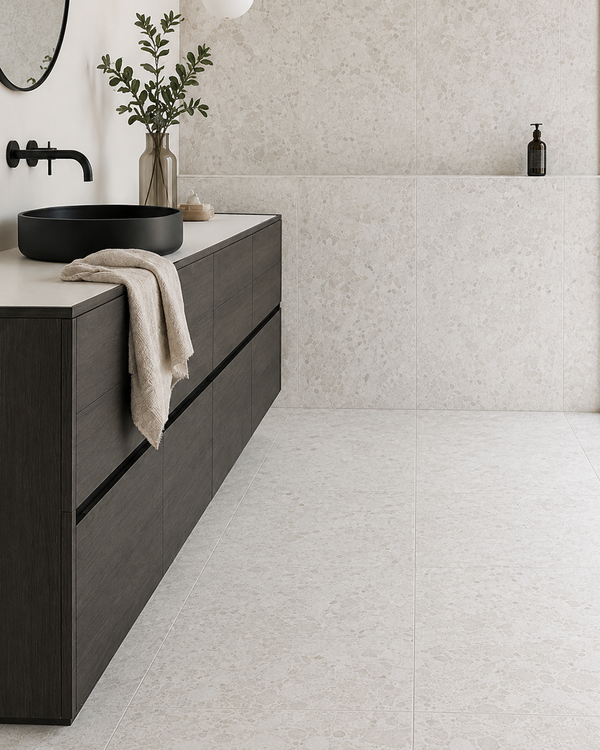 Litchfield White Terrazzo Look Tile
