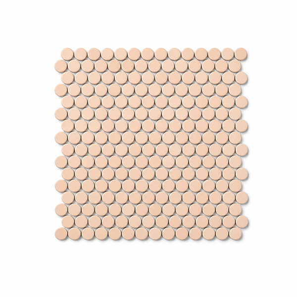 Margaret Pink Gloss Penny Round Mosaic Tile