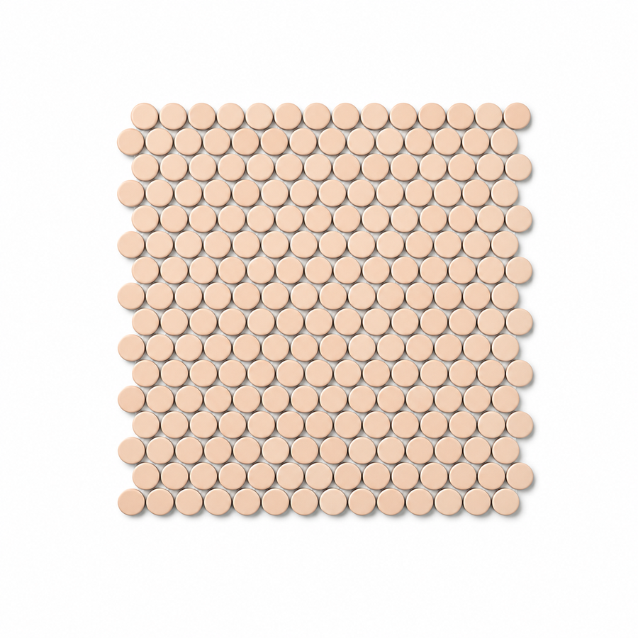 Margaret Pink Gloss Penny Round Mosaic Tile