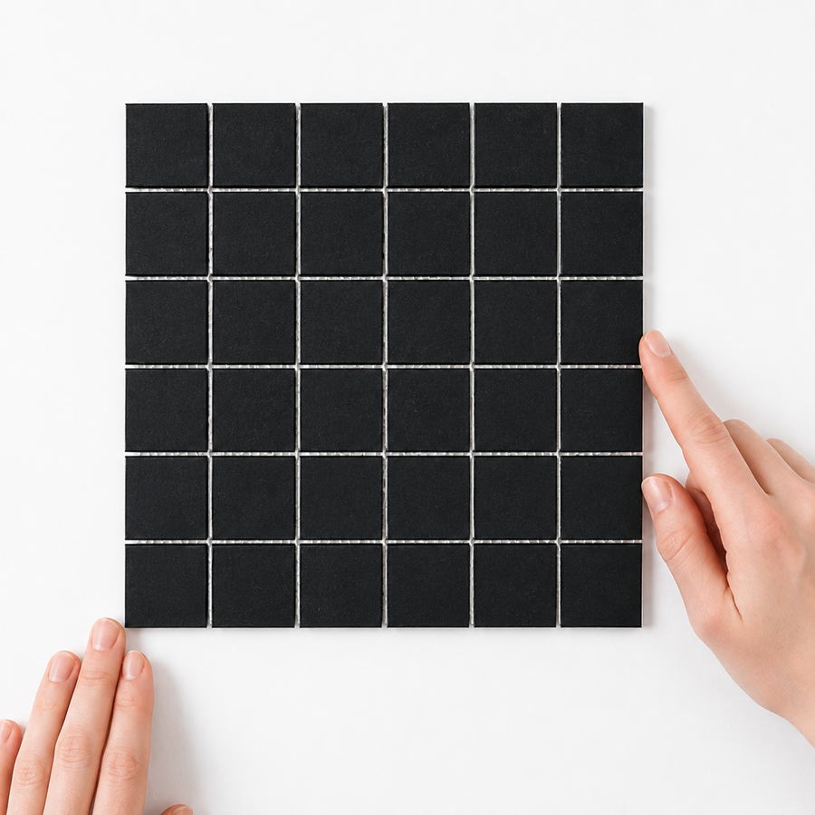 Mornington Black Matte Medium Square Tile
