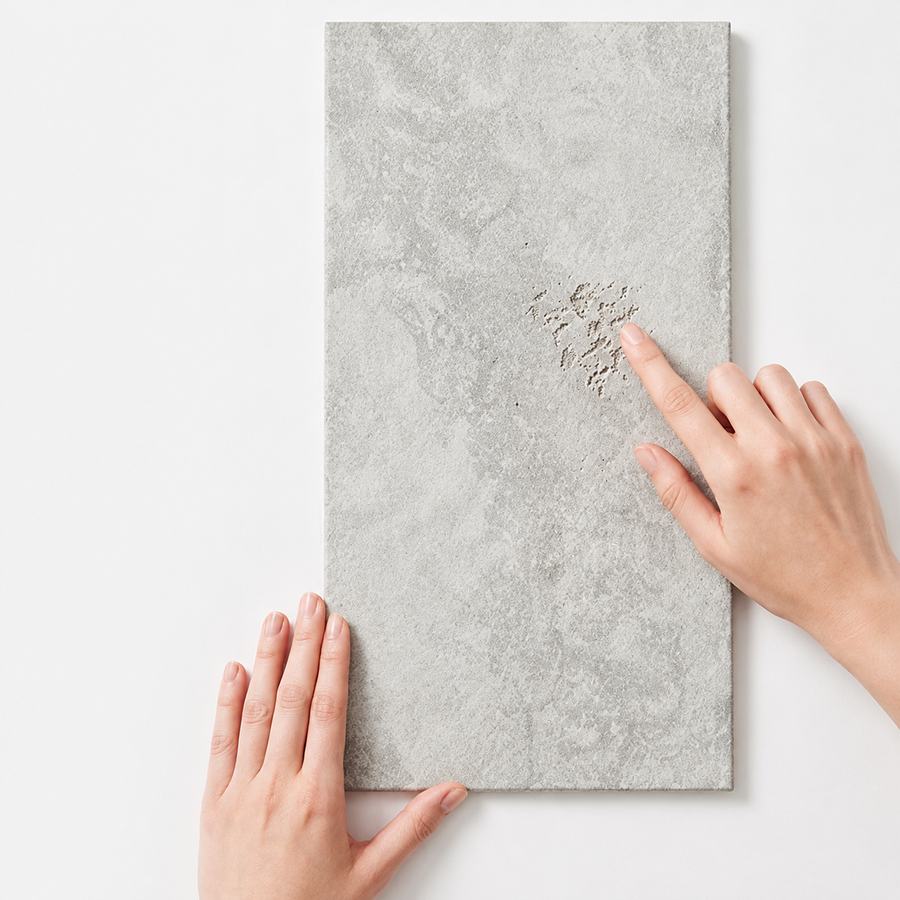 Roebuck French Pattern Grey External Travertine Look Tile