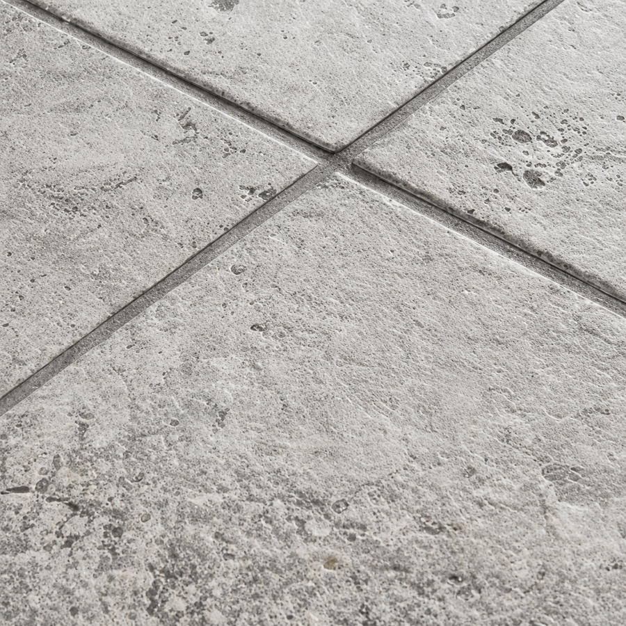 Roebuck French Pattern Grey External Travertine Look Tile