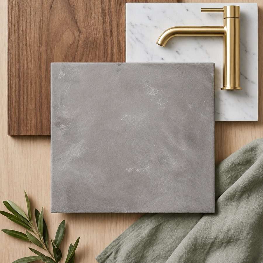 Rottnest Charcoal Encaustic Look Square Tile