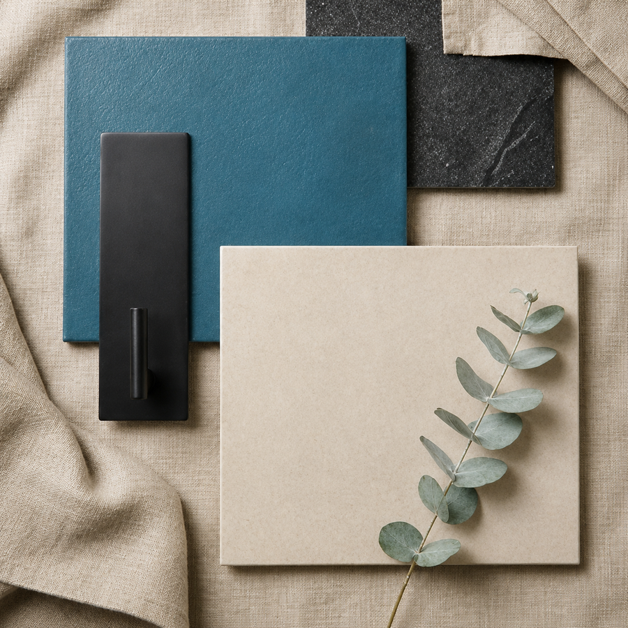 Strahan Checkerboard Blue & White Tile