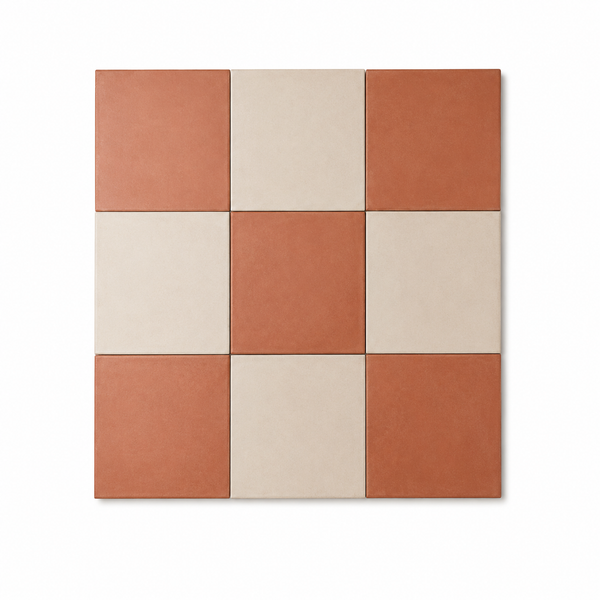 Strahan Checkerboard Terracotta & White Tile