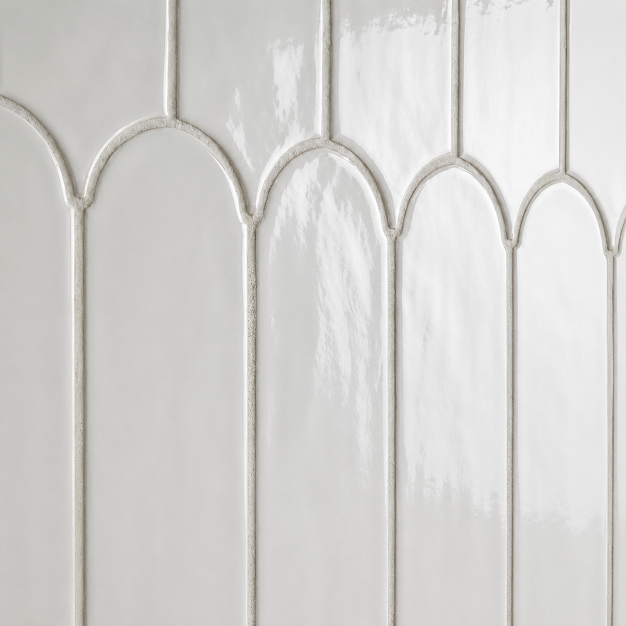 Tarkine Gloss White Feather Tile
