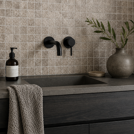 Uluru Charcoal Stone Look Square Tile